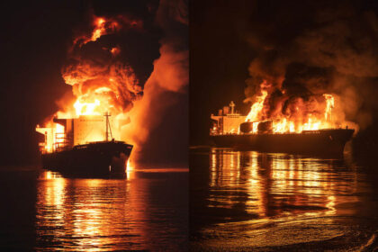 ships on fire