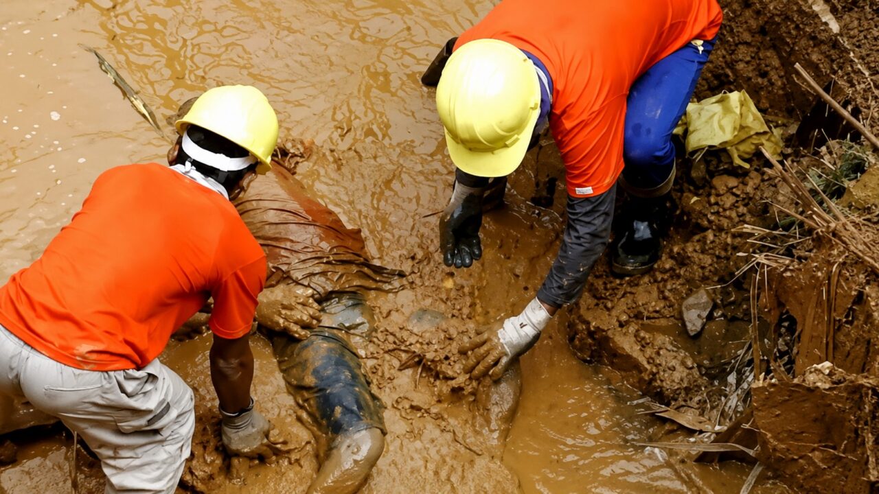 Muddy rescue operation