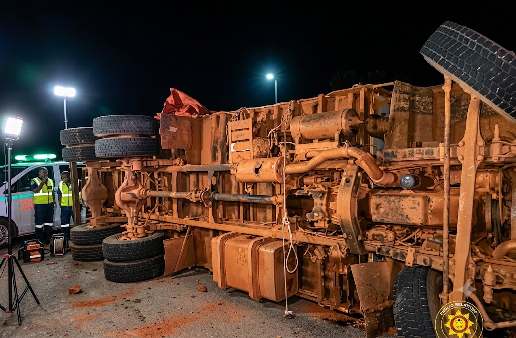 One Killed After Cargo Truck Overturns