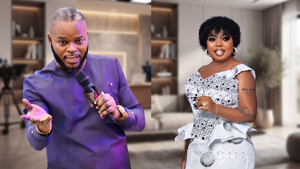 Afia Schwarzenegger and Bishop Obinim
