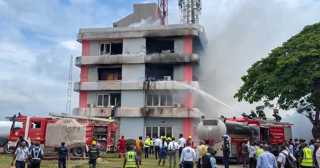 Takoradi SIC Building on fire